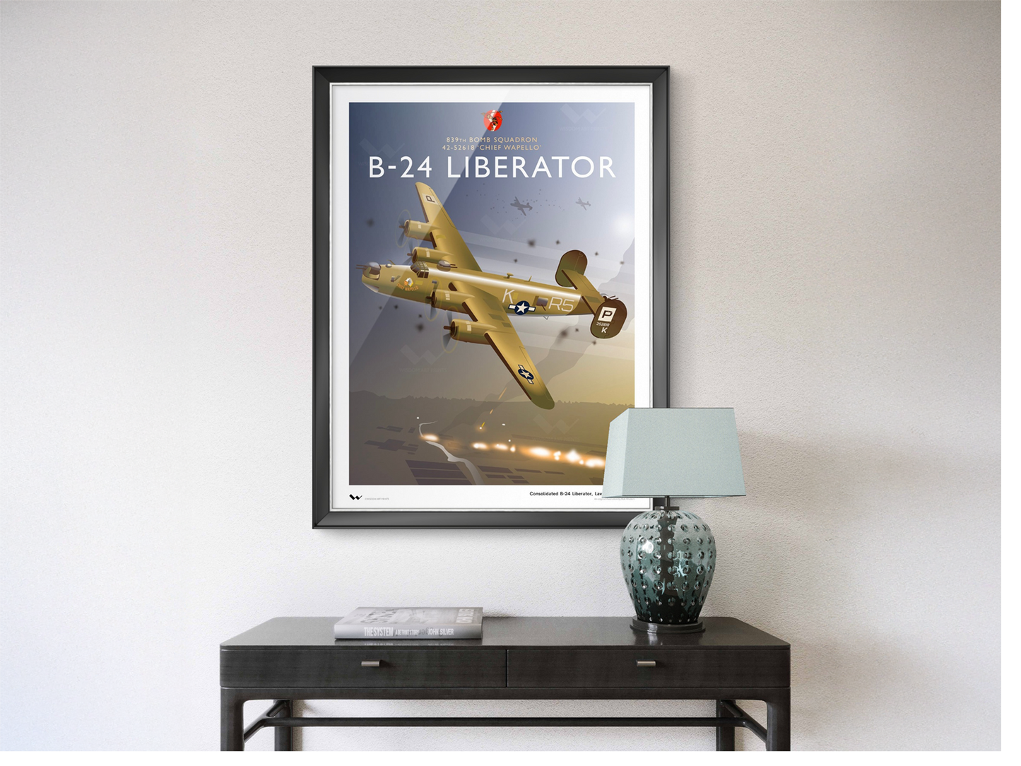 B-24 Liberator art print on wall