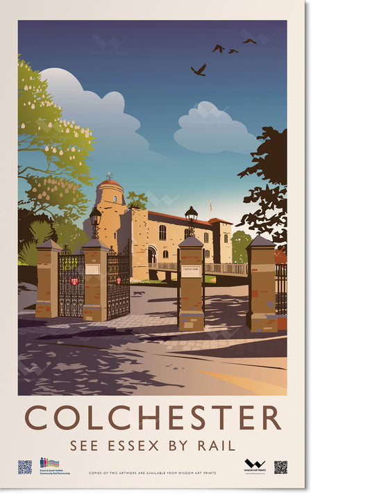 Double royal platform poster of Colchester Castle, Essex.