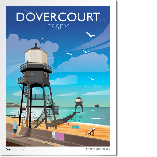 Dovercourt Lighthouses, Essex Art Print