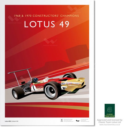 Illustration of the Lotus 49B, as driven by Graham Hill