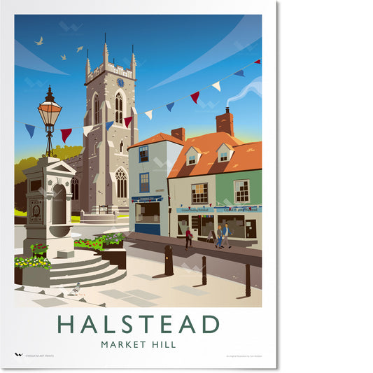 Market Hill, Halstead Travel Poster