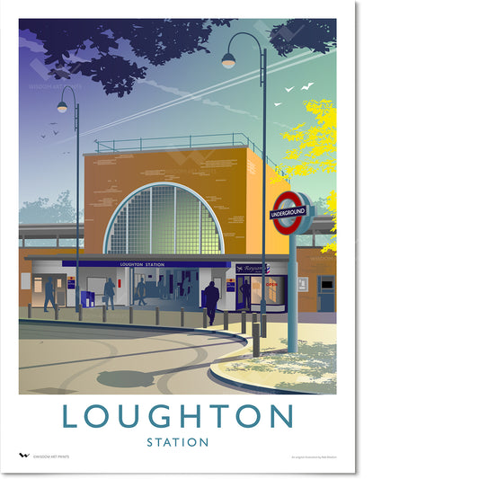 Original travel poster of Loughton, Essex, depicting Loughton Station on the London Underground's Central Line.