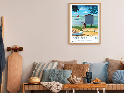 Osea Beach Huts, Blackwater Estuary Travel Poster