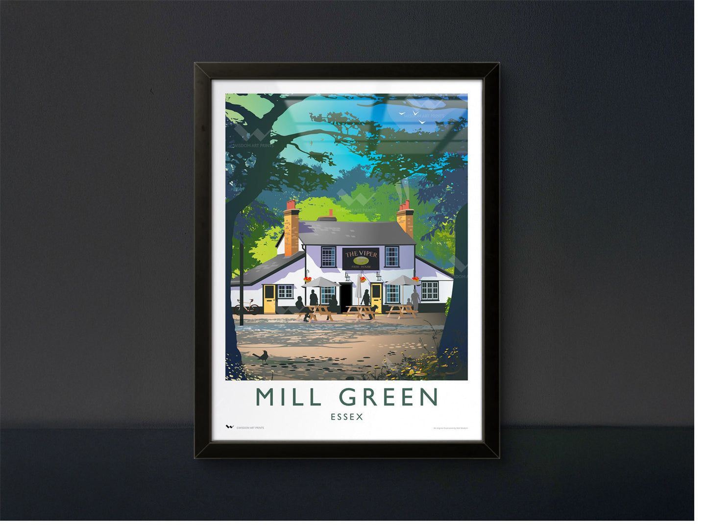 Original illustration of the Viper Country Pub in Mill Green, Essex