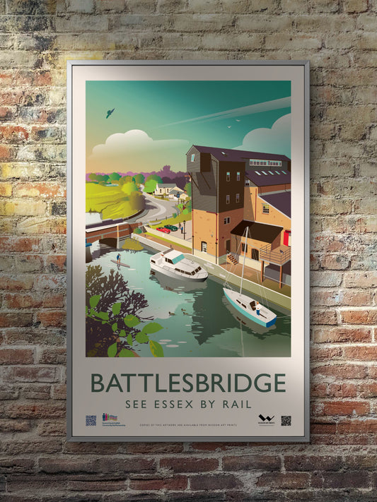 Authentic weatherproof platform poster of Battlesbridge, Essex.
