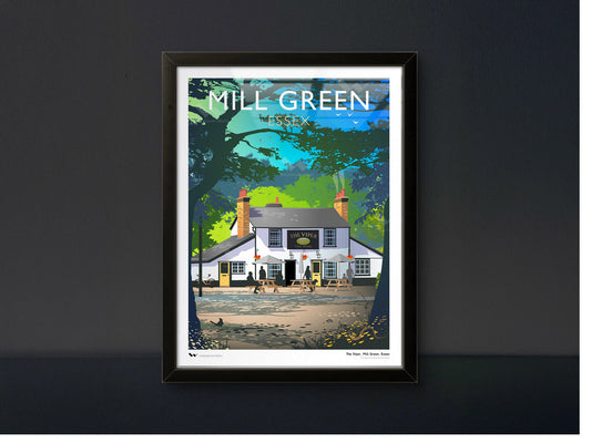 Original illustration of the Viper public house in Mill Green, Essex
