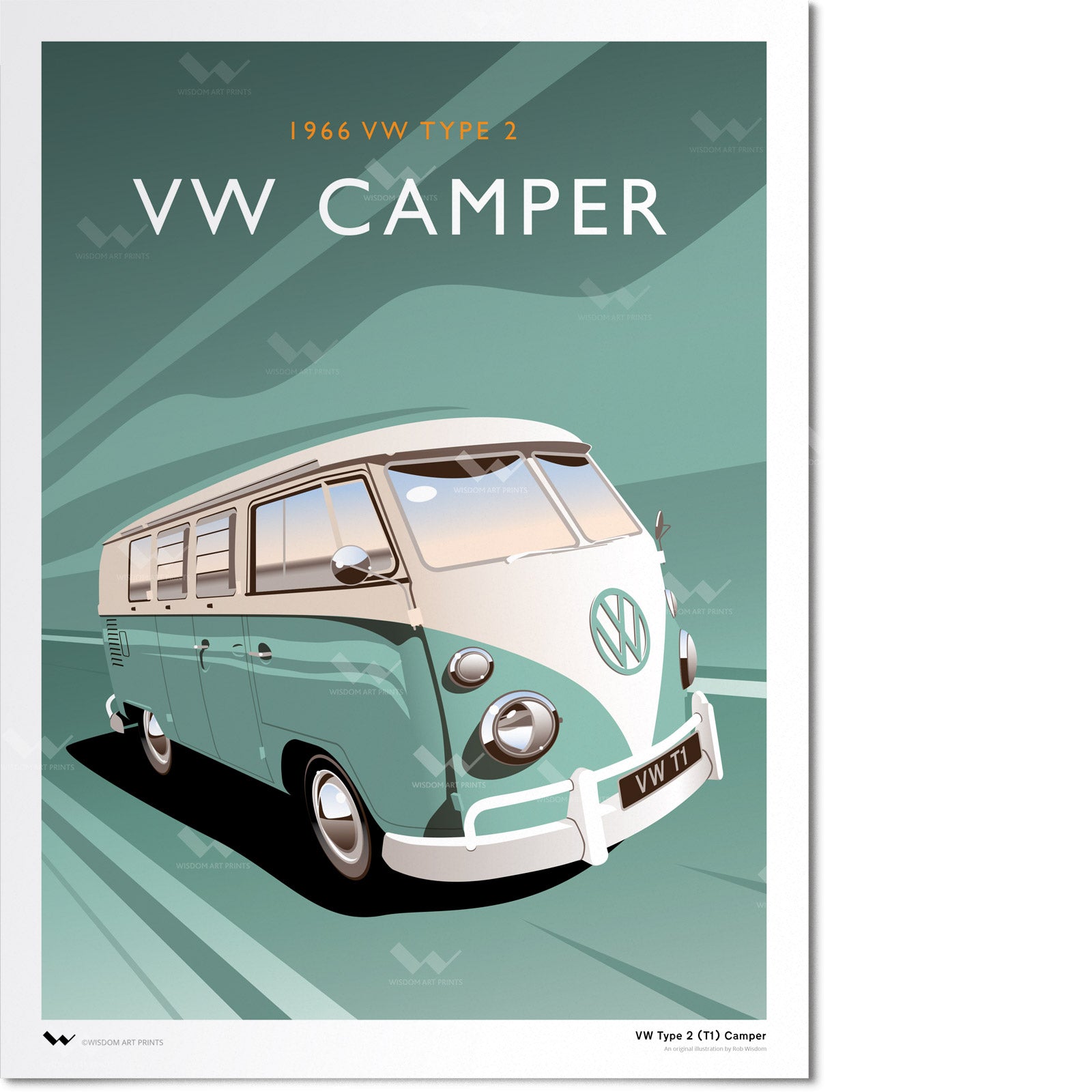 Volkswagen Camper Art Print - Main Image