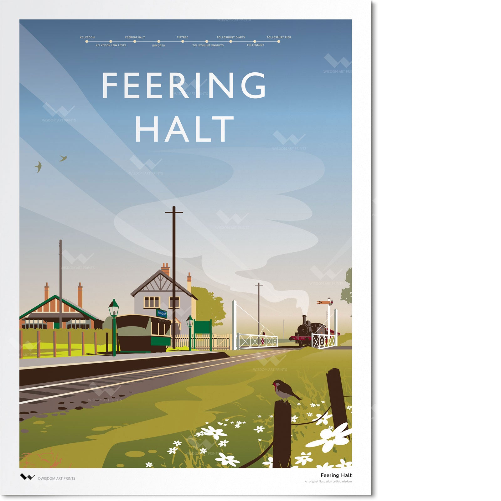 Feering Halt Railway Station Giclée Art Print
