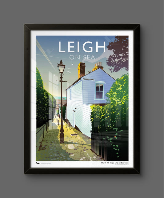 Framed art print of Leigh-on-Sea in the City of Southend-on-Sea, part of the historic county of Essex.