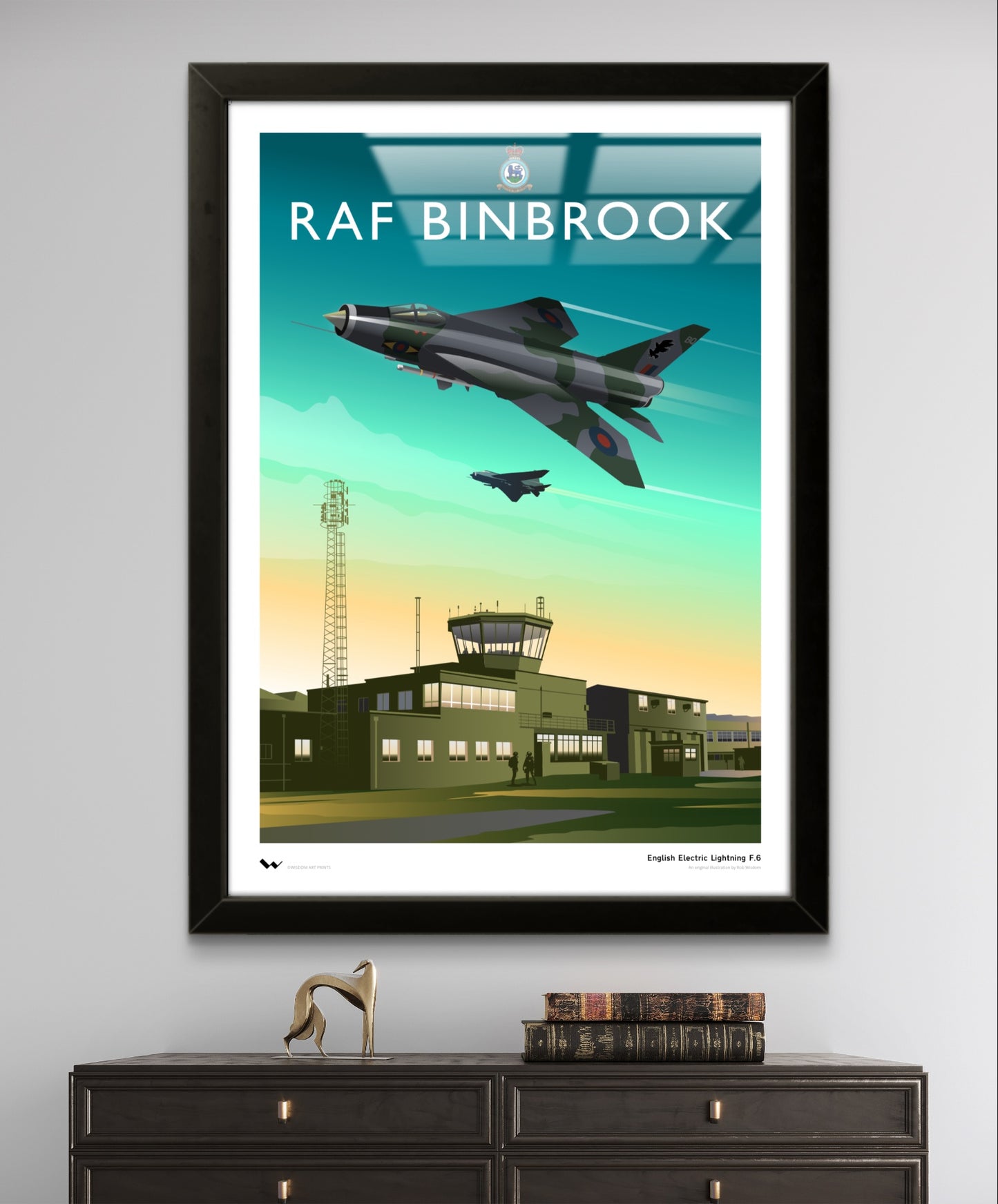 Illustration of a pair of English Electric Lightning jet fighters at RAF Binbrook