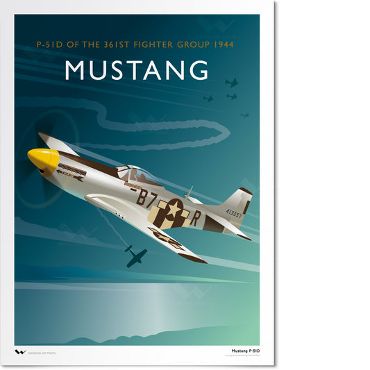 P-51D Mustang Fighter art print