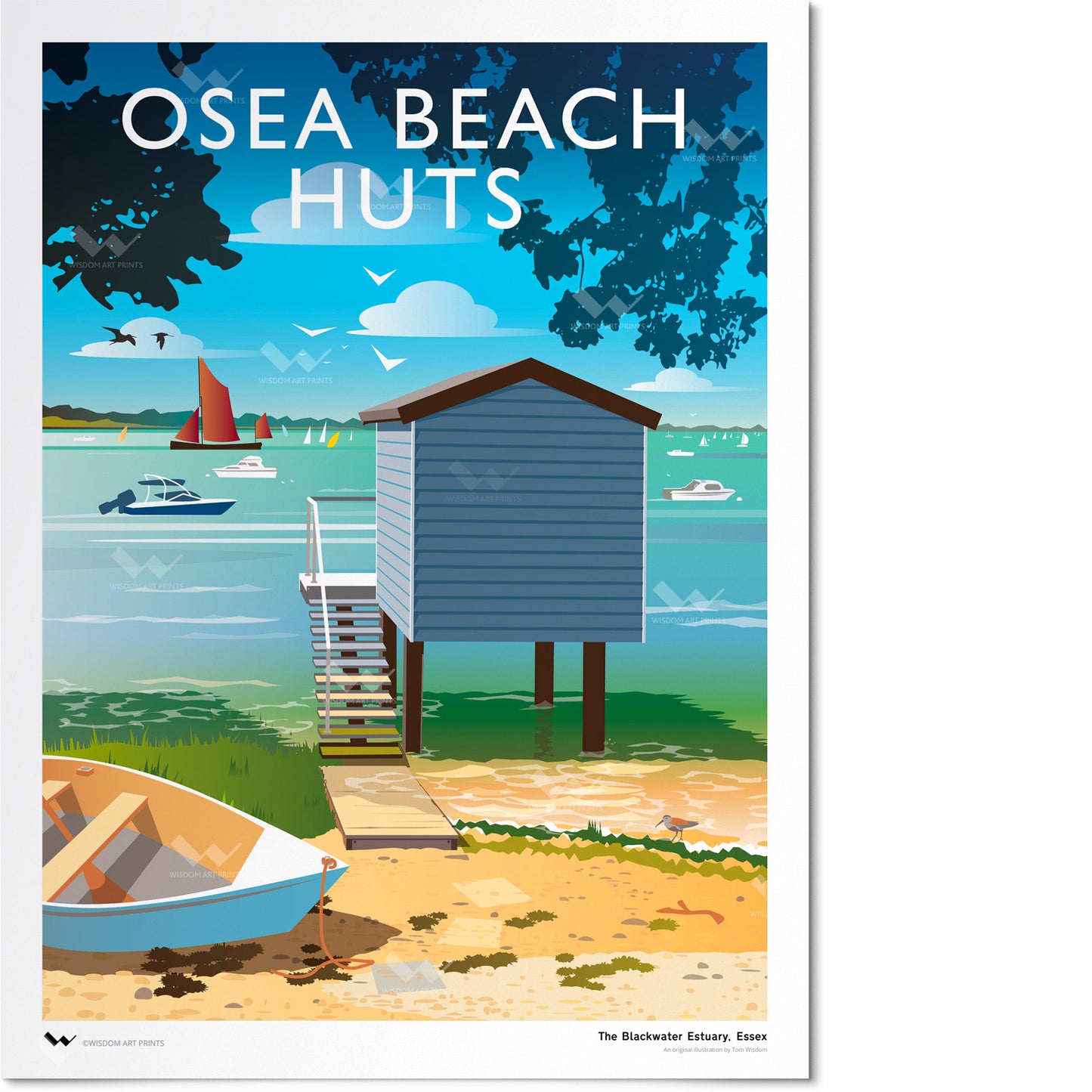 Osea Beach Huts, Osea Leisure Park Art Print
