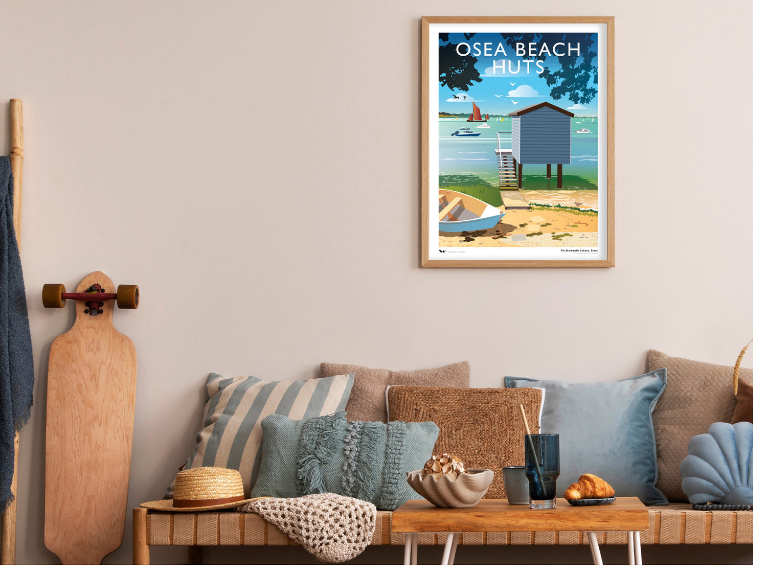 Osea Beach Huts, Blackwater Estuary Art Print