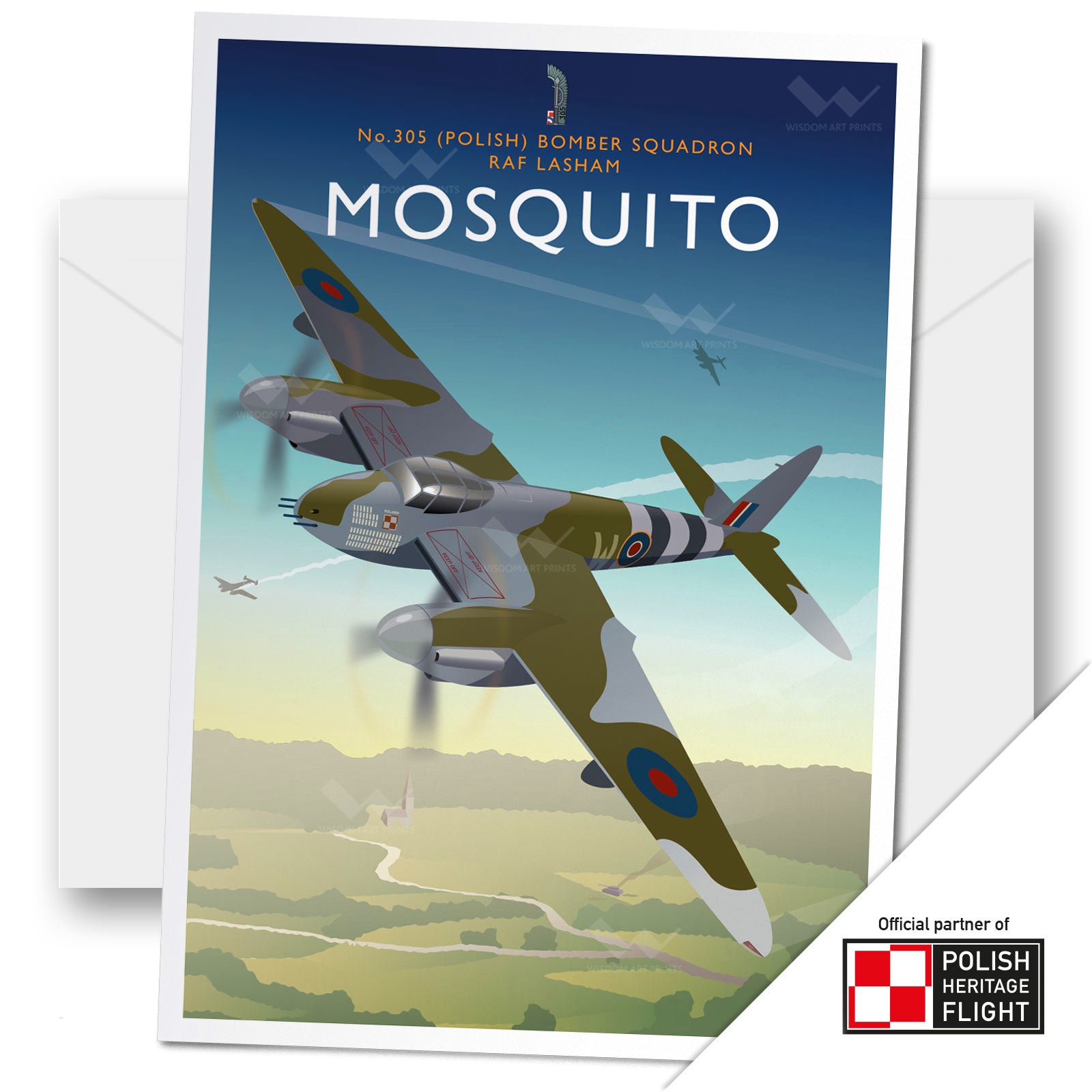 de Havilland Mosquito Card – Wisdom Art Prints