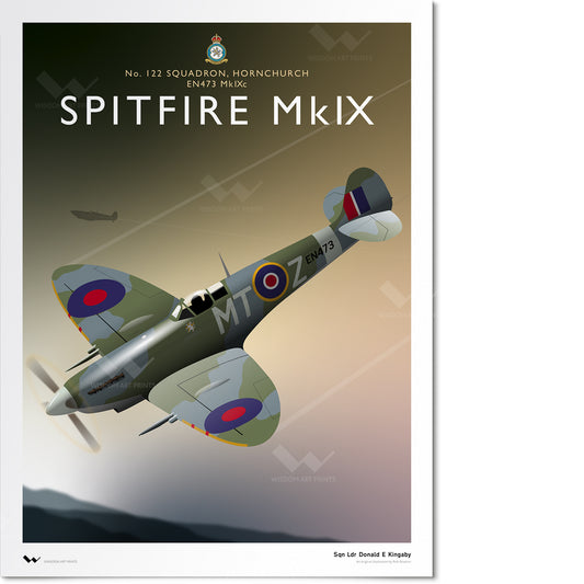 Original World War Two Spitfire aviation art print.