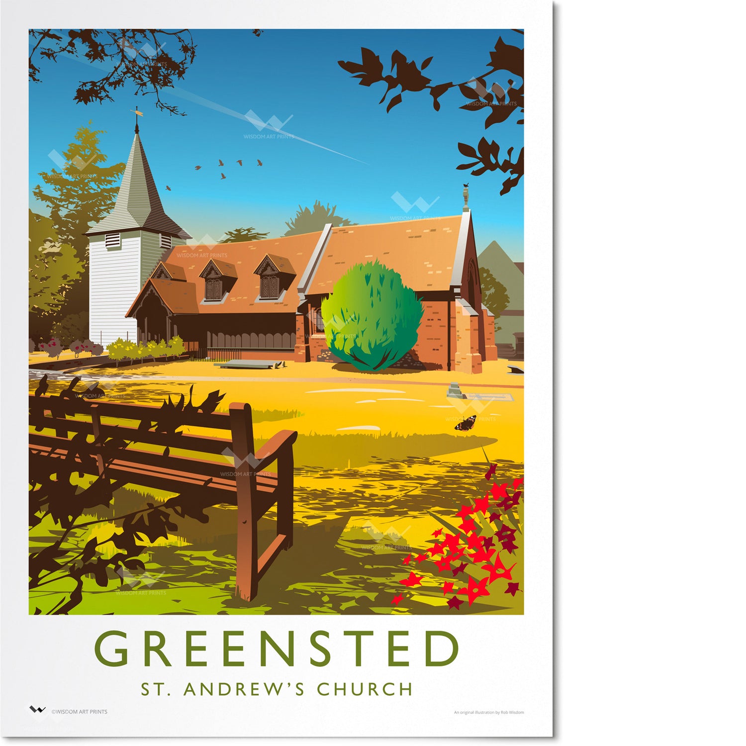 Greensted Church Travel Poster