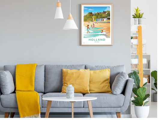 The Beach, Holland-on-Sea Travel Poster