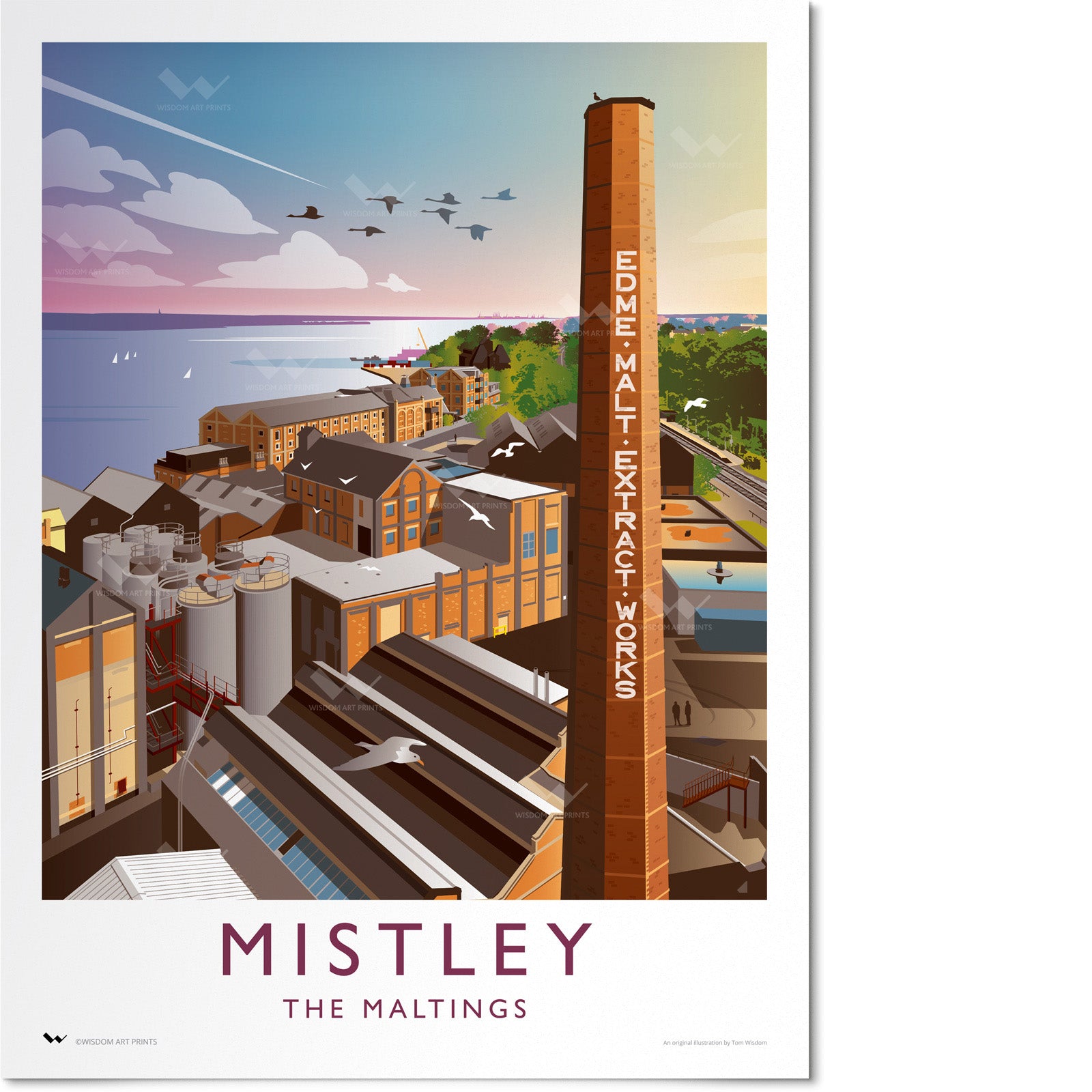 The Maltings, Mistley, Essex Travel Poster – Wisdom Art Prints