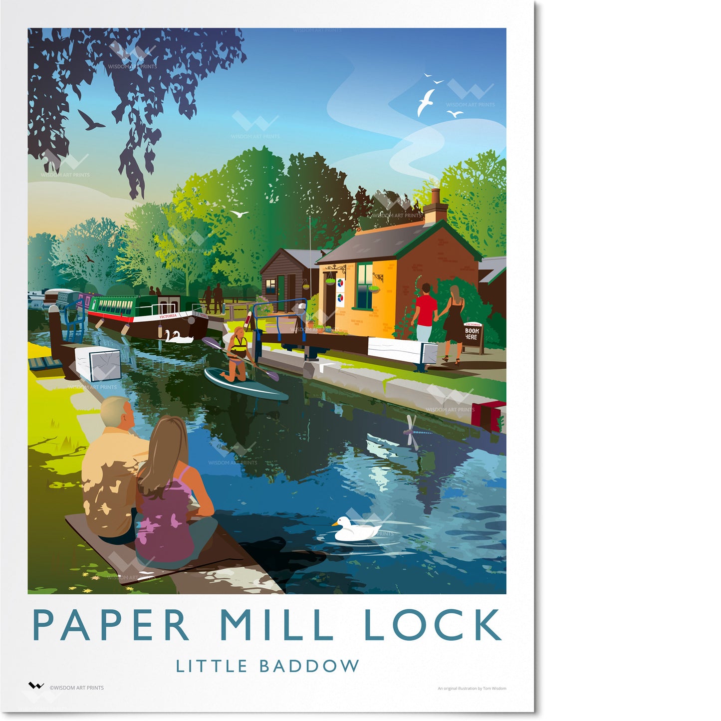 Paper Mill Lock Travel Poster