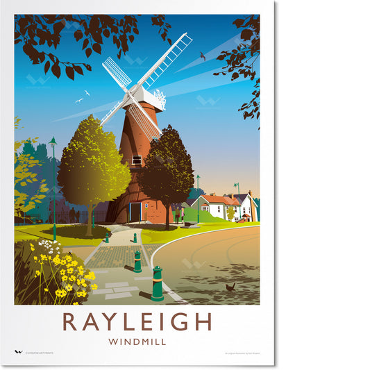 Rayleigh Windmill Travel Poster