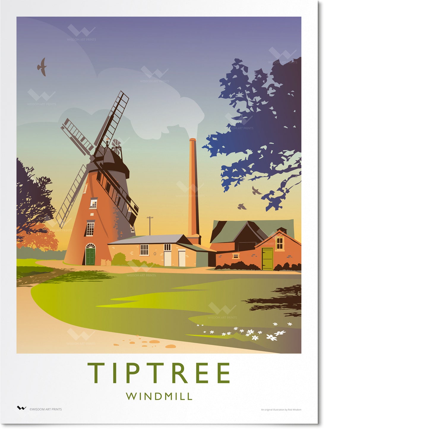 Tiptree Windmill Travel Poster