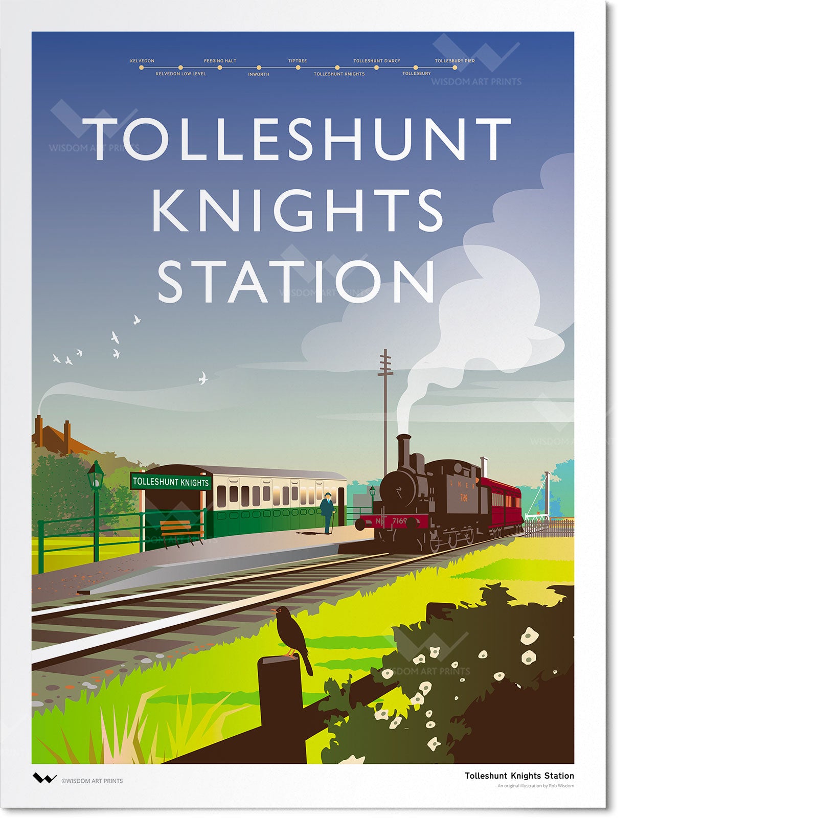Original illustration of Tolleshunt Knights Railway Station on the Edwardian-era Kelvedon-Tollesbury Light Railway.