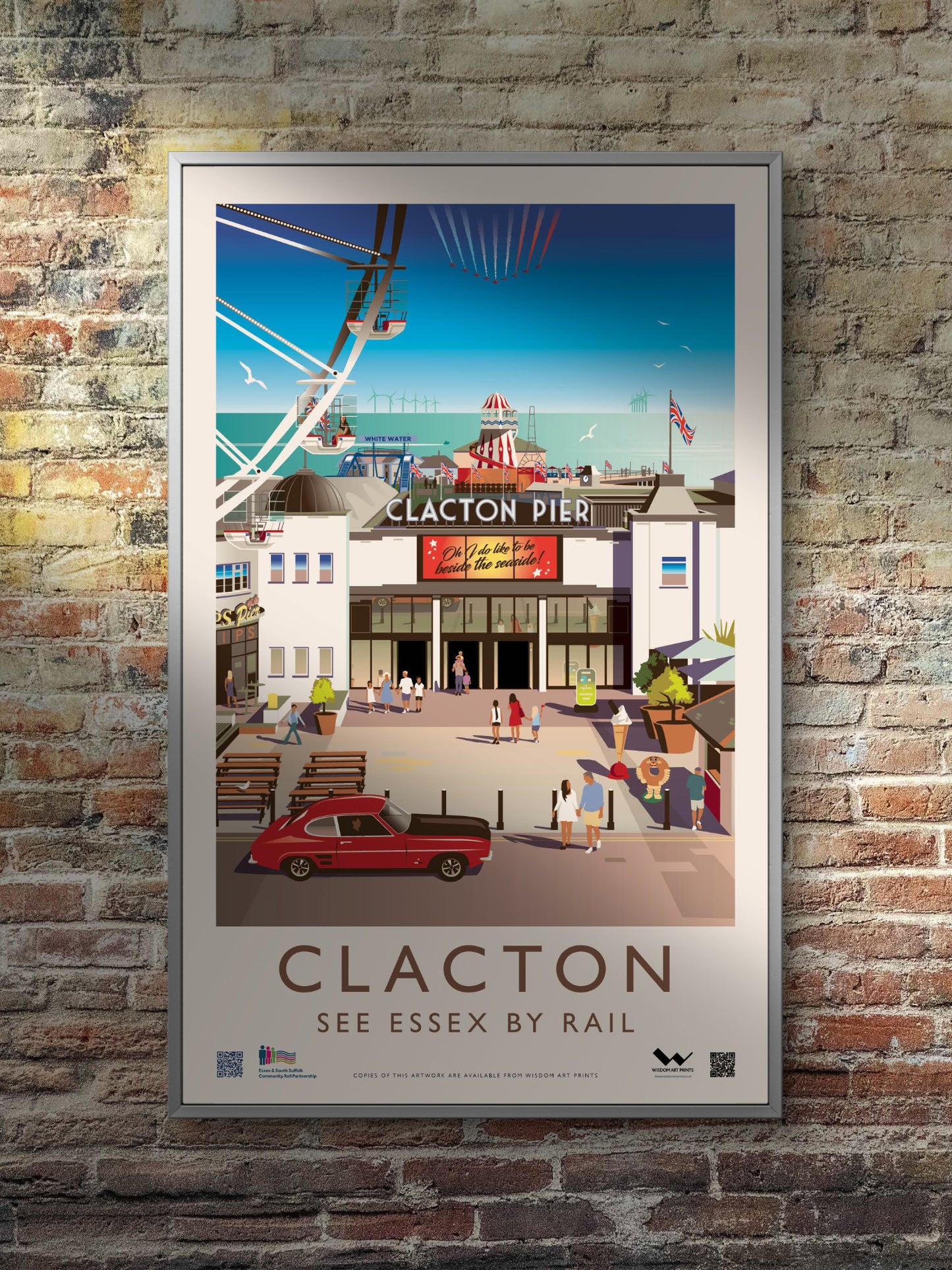Authentic weatherproof platform poster of Clacton Pier in Clacton-on-Sea, Essex.