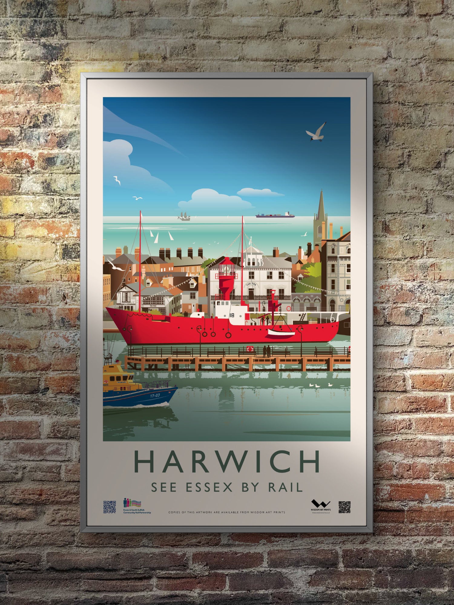 Authentic weatherproof platform poster of Harwich, Essex.