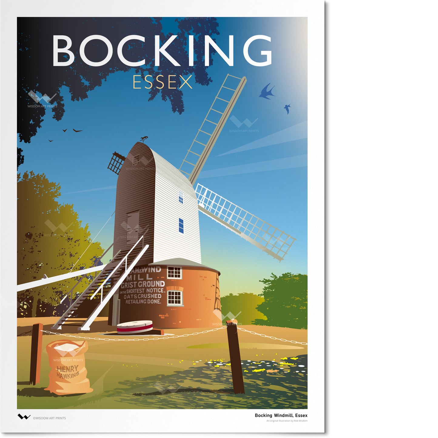 Bocking Windmill, Essex Art Print