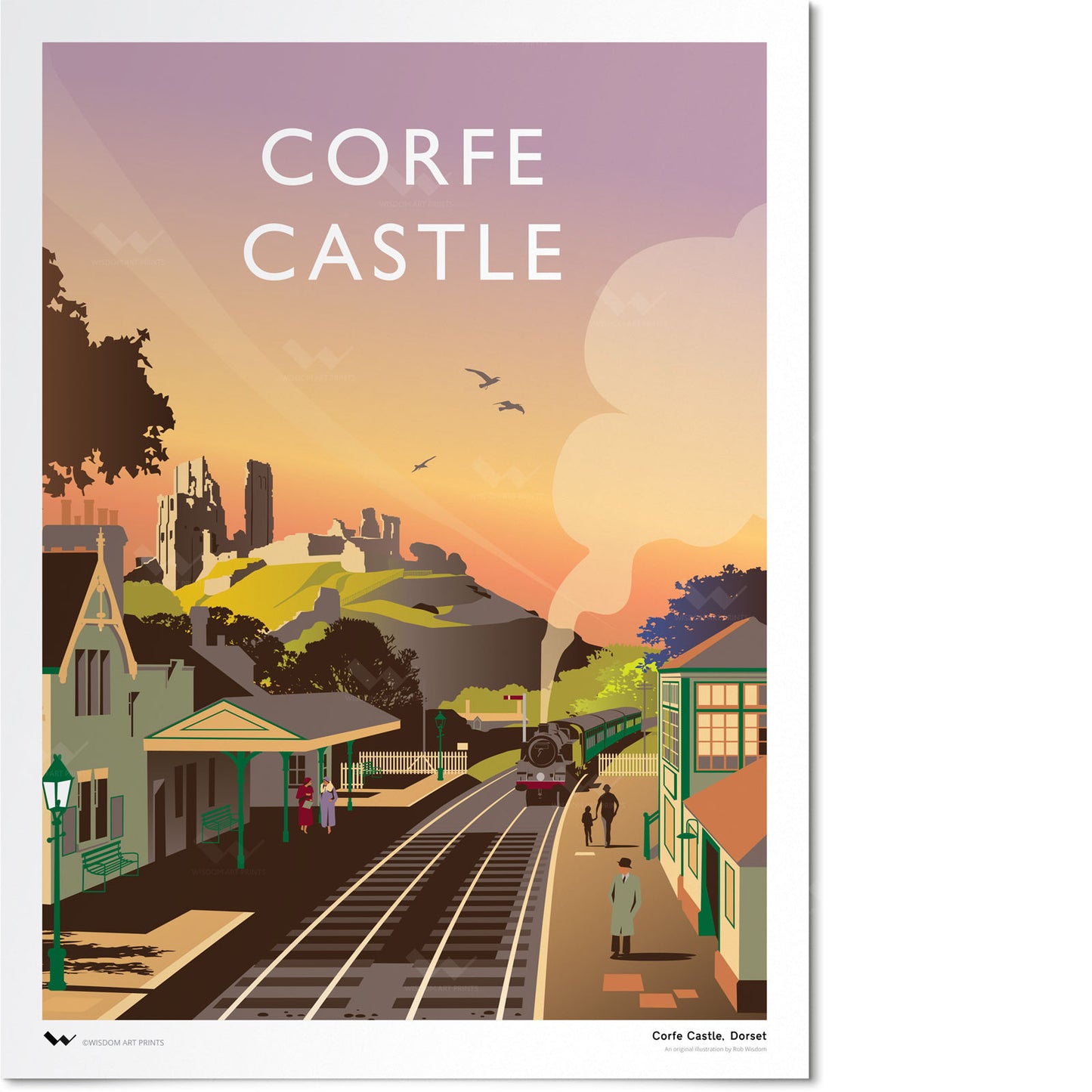 Corfe Castle Railway Station Art Print