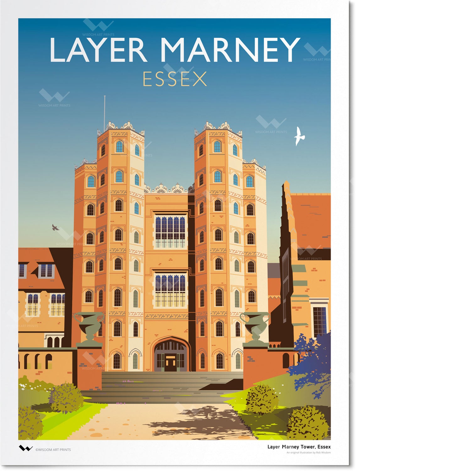 Layer Marney Illustration, Essex Art Print